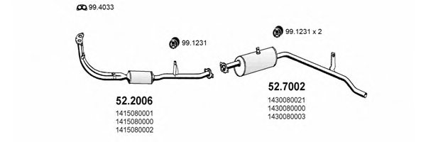 ASSO ART2398 Exhaust System